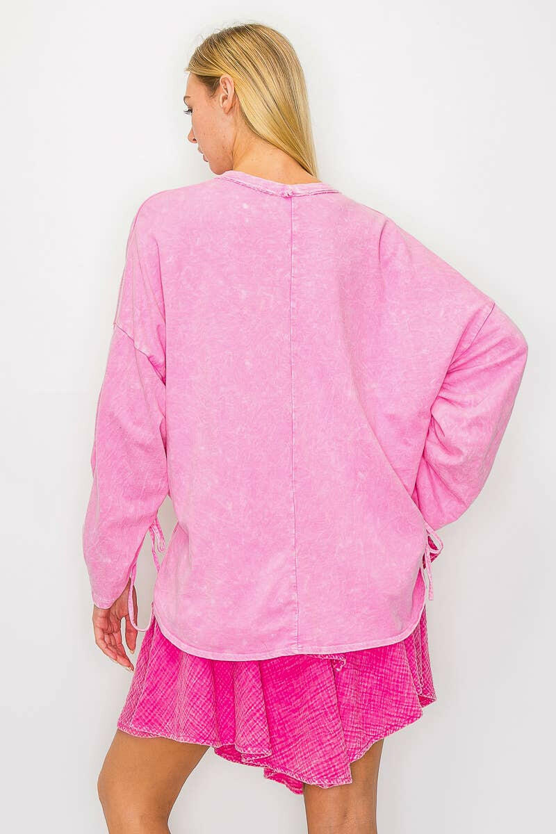 Wander Free Mineral Washed Boho Sweatshirt-Bottoms-Krush Kandy, Women's Online Fashion Boutique Located in Phoenix, Arizona (Scottsdale Area)