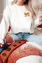 Embroidered Ghost Halloween Bow Sweatshirt-Sweaters-Krush Kandy, Women's Online Fashion Boutique Located in Phoenix, Arizona (Scottsdale Area)
