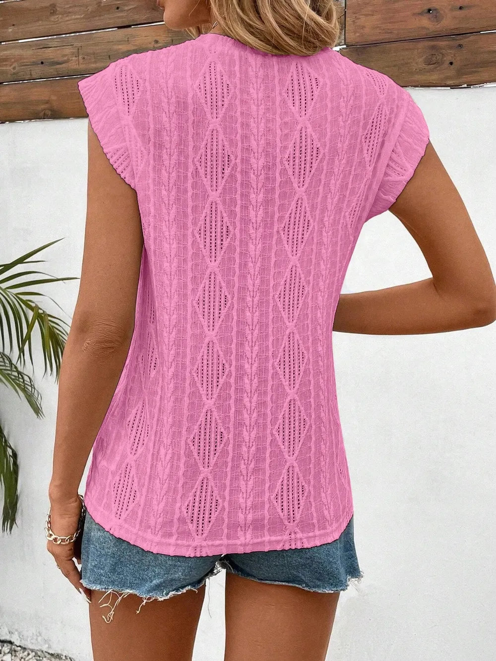 Eyelet Round Neck Cap Sleeve Top-Krush Kandy, Women's Online Fashion Boutique Located in Phoenix, Arizona (Scottsdale Area)