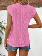Eyelet Round Neck Cap Sleeve Top-Krush Kandy, Women's Online Fashion Boutique Located in Phoenix, Arizona (Scottsdale Area)
