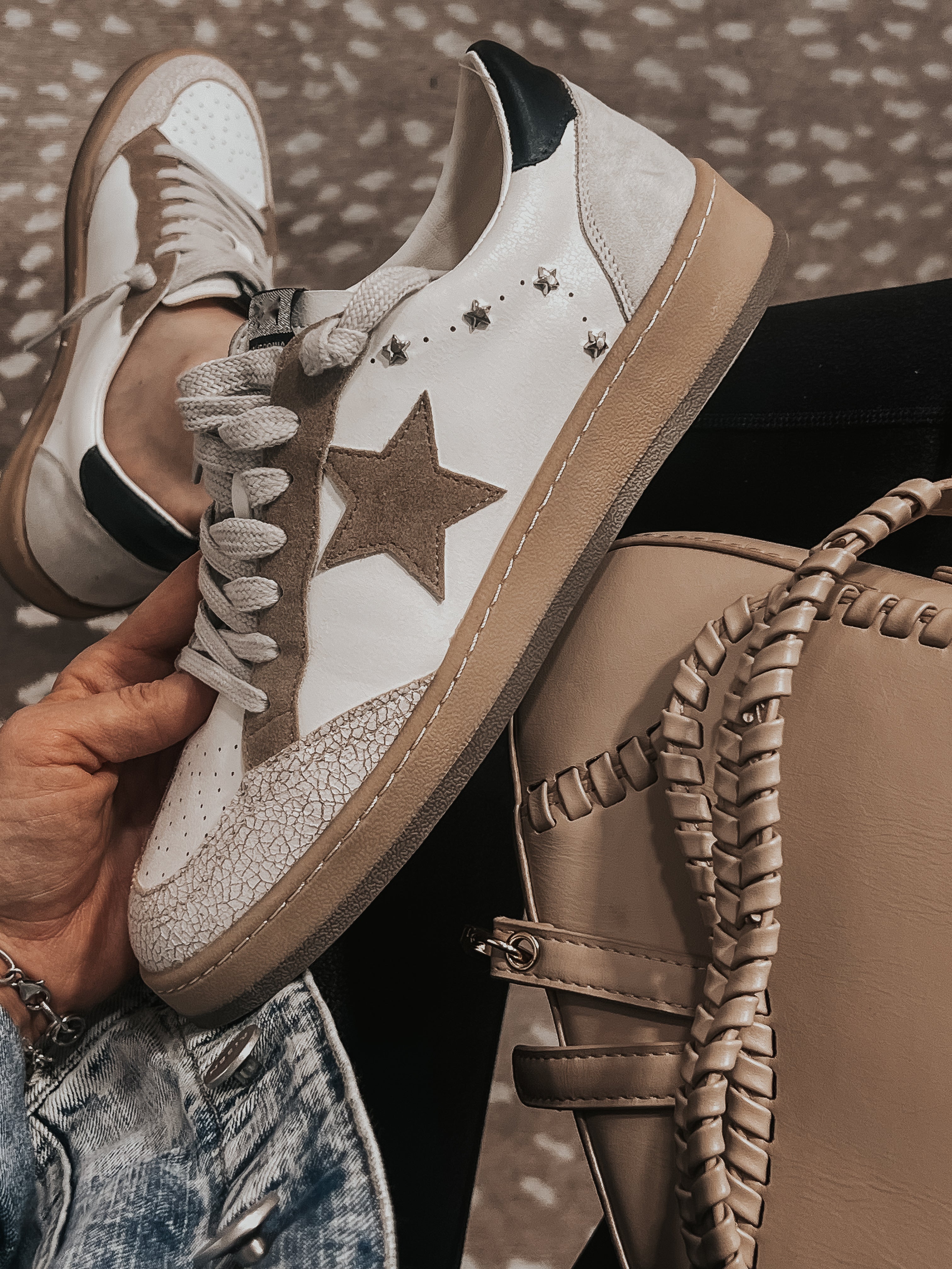 Ash dazed star & stud leather sneakers deals