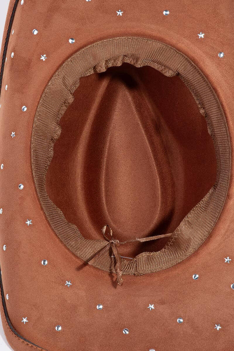 Studded Star Brim Cowboy Hat-Hats-Krush Kandy, Women's Online Fashion Boutique Located in Phoenix, Arizona (Scottsdale Area)