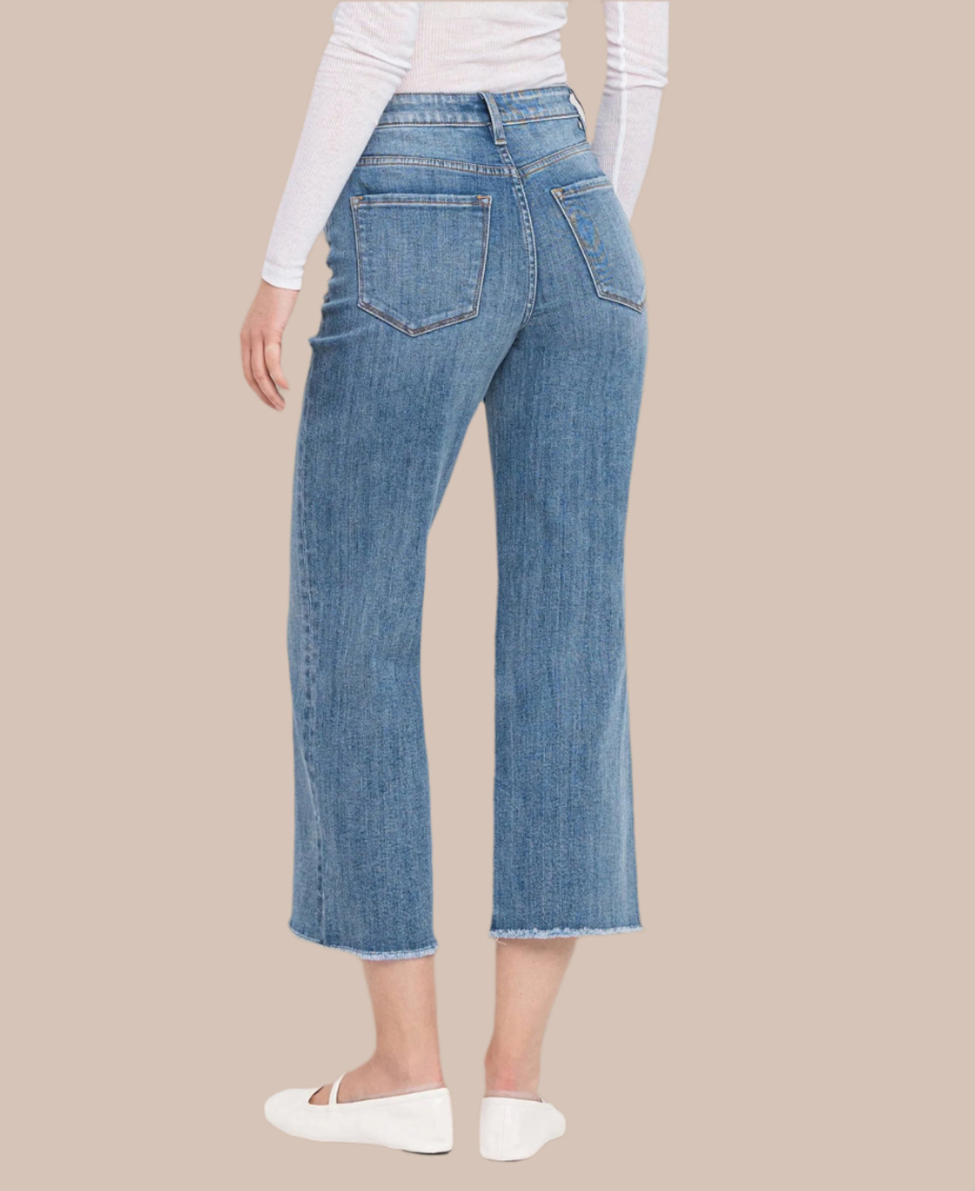 Ridgeview Super High Rise Raw Hem Wide Leg Jeans-Denim-Krush Kandy, Women's Online Fashion Boutique Located in Phoenix, Arizona (Scottsdale Area)