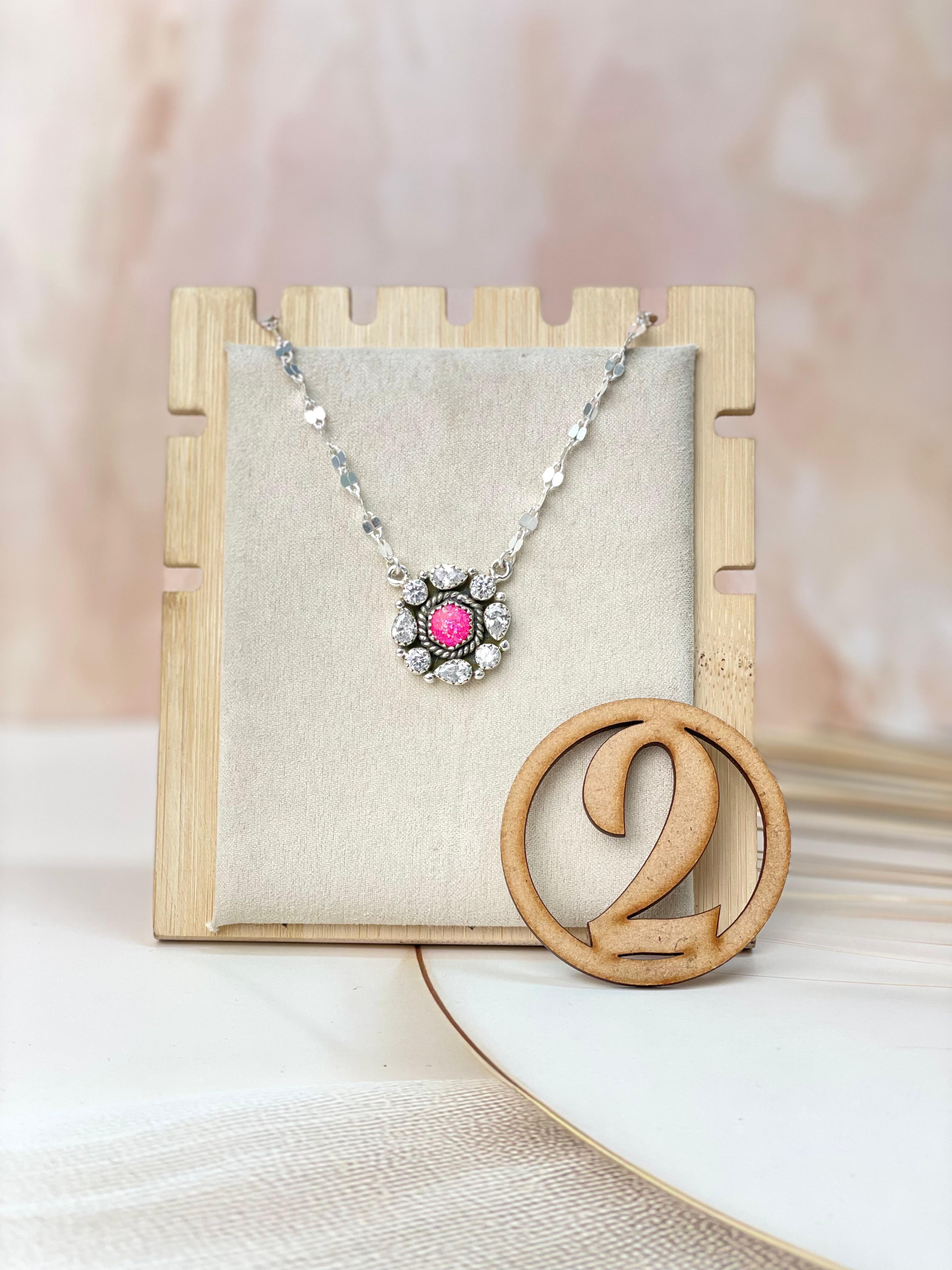 Crystals and Opal Necklace sno 44-Necklaces-Krush Kandy, Women's Online Fashion Boutique Located in Phoenix, Arizona (Scottsdale Area)