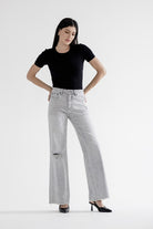 High Rise Wide Leg With Raw Hem Jeans-Denim-Krush Kandy, Women's Online Fashion Boutique Located in Phoenix, Arizona (Scottsdale Area)