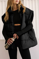 Zip Up Puffer Vest Coat with Pockets-Krush Kandy, Women's Online Fashion Boutique Located in Phoenix, Arizona (Scottsdale Area)