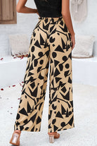 Smocked Printed Wide Leg Pants with Pockets-Pants-Krush Kandy, Women's Online Fashion Boutique Located in Phoenix, Arizona (Scottsdale Area)