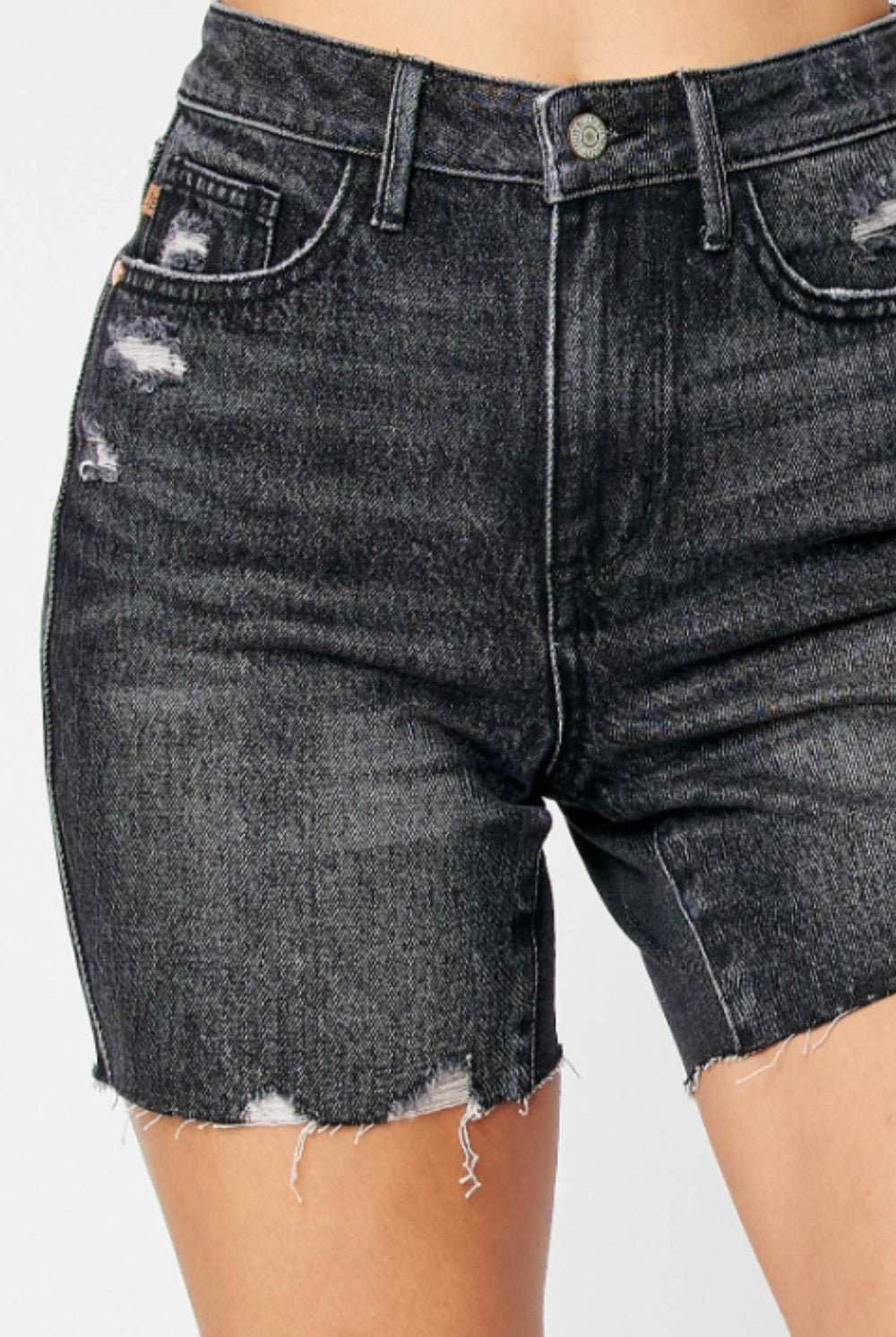 Judy Blue Full Size High Waist Tummy Control Denim Shorts-Jeans-Krush Kandy, Women's Online Fashion Boutique Located in Phoenix, Arizona (Scottsdale Area)