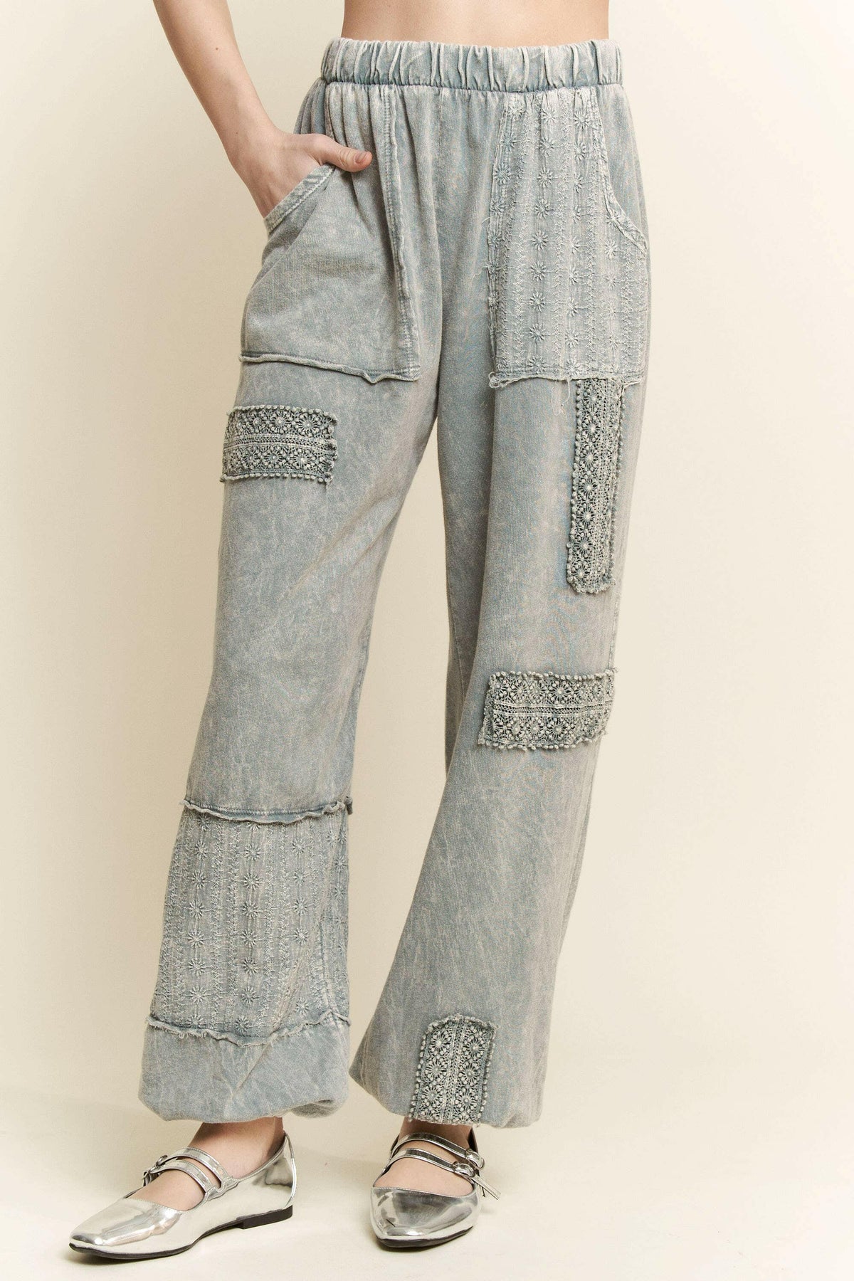 MineralWash Eyelet detailed Boho Joggers-Krush Kandy, Women's Online Fashion Boutique Located in Phoenix, Arizona (Scottsdale Area)