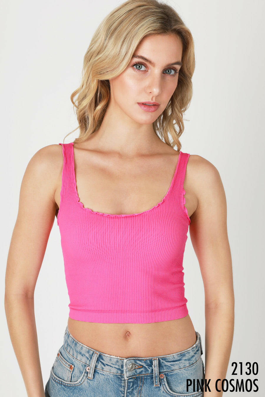 NIKKI BIKI Lettuce Edge Crop Top-Tanks-Krush Kandy, Women's Online Fashion Boutique Located in Phoenix, Arizona (Scottsdale Area)