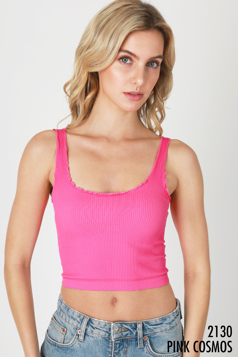 Lettuce Edge Crop Top-Tanks-Krush Kandy, Women's Online Fashion Boutique Located in Phoenix, Arizona (Scottsdale Area)