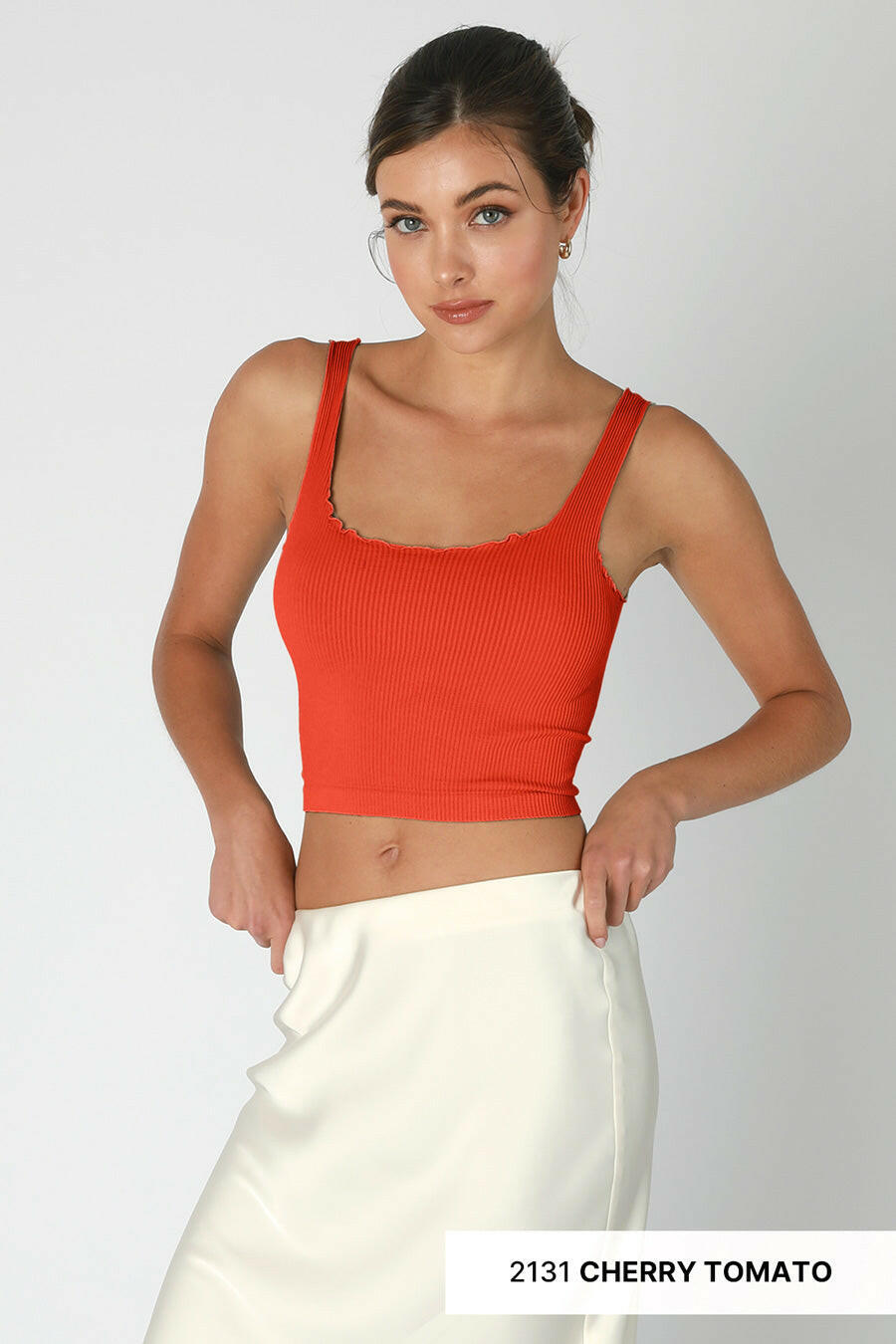 NIKKI BIKI Lettuce Edge Crop Top-Tanks-Krush Kandy, Women's Online Fashion Boutique Located in Phoenix, Arizona (Scottsdale Area)