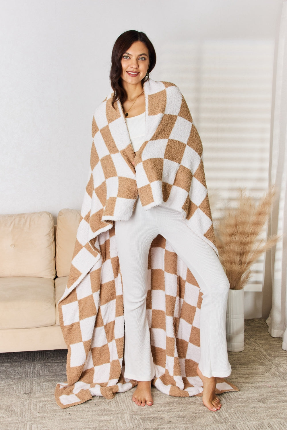 Cuddley Checkered Decorative Throw Blanket-Krush Kandy, Women's Online Fashion Boutique Located in Phoenix, Arizona (Scottsdale Area)