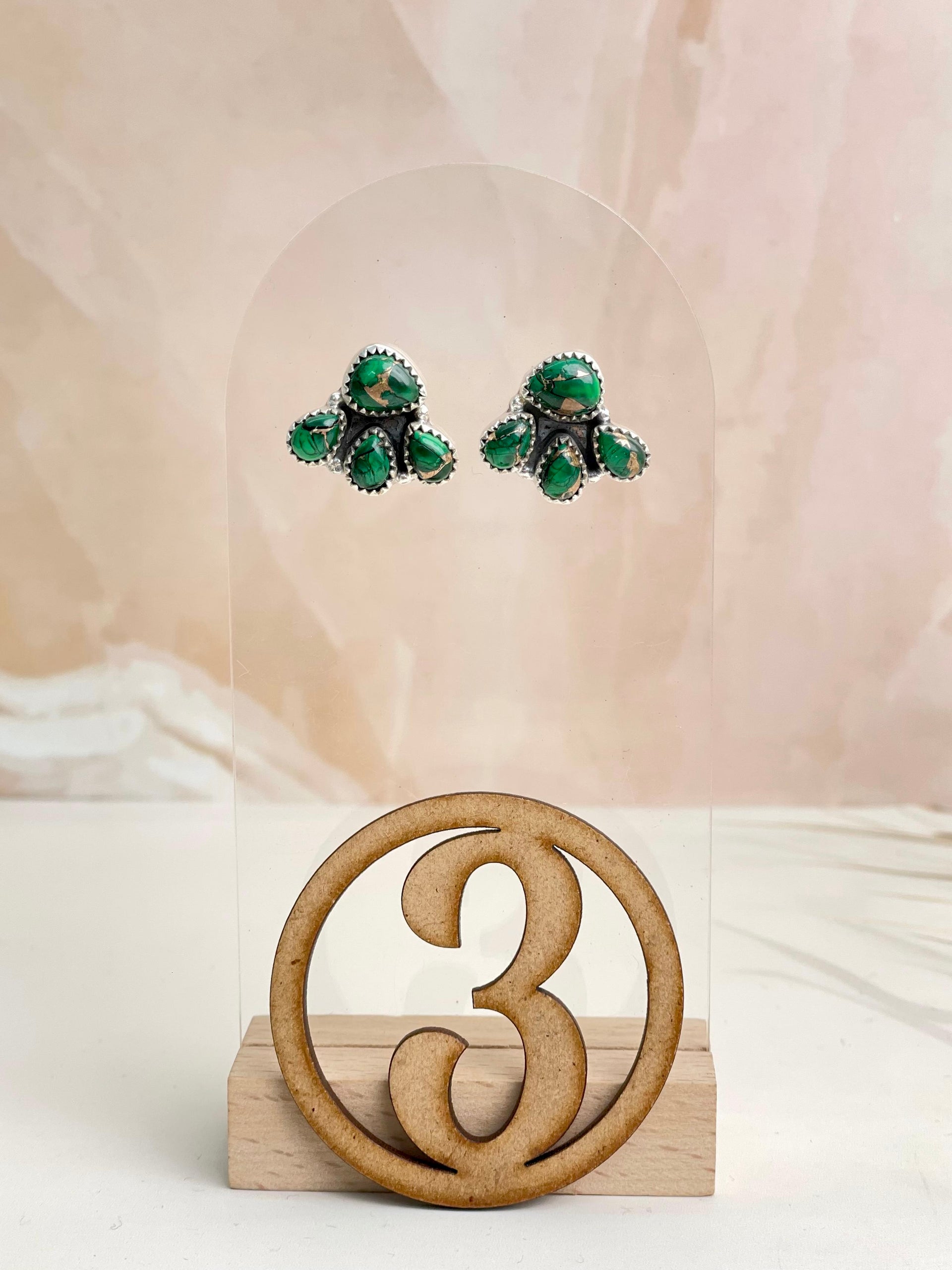 Irish Green Dahlia Studs sno 1-Earrings-Krush Kandy, Women's Online Fashion Boutique Located in Phoenix, Arizona (Scottsdale Area)