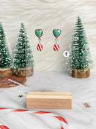 Holly Jolly Red & White Christmas Earrings-Earrings-Krush Kandy, Women's Online Fashion Boutique Located in Phoenix, Arizona (Scottsdale Area)