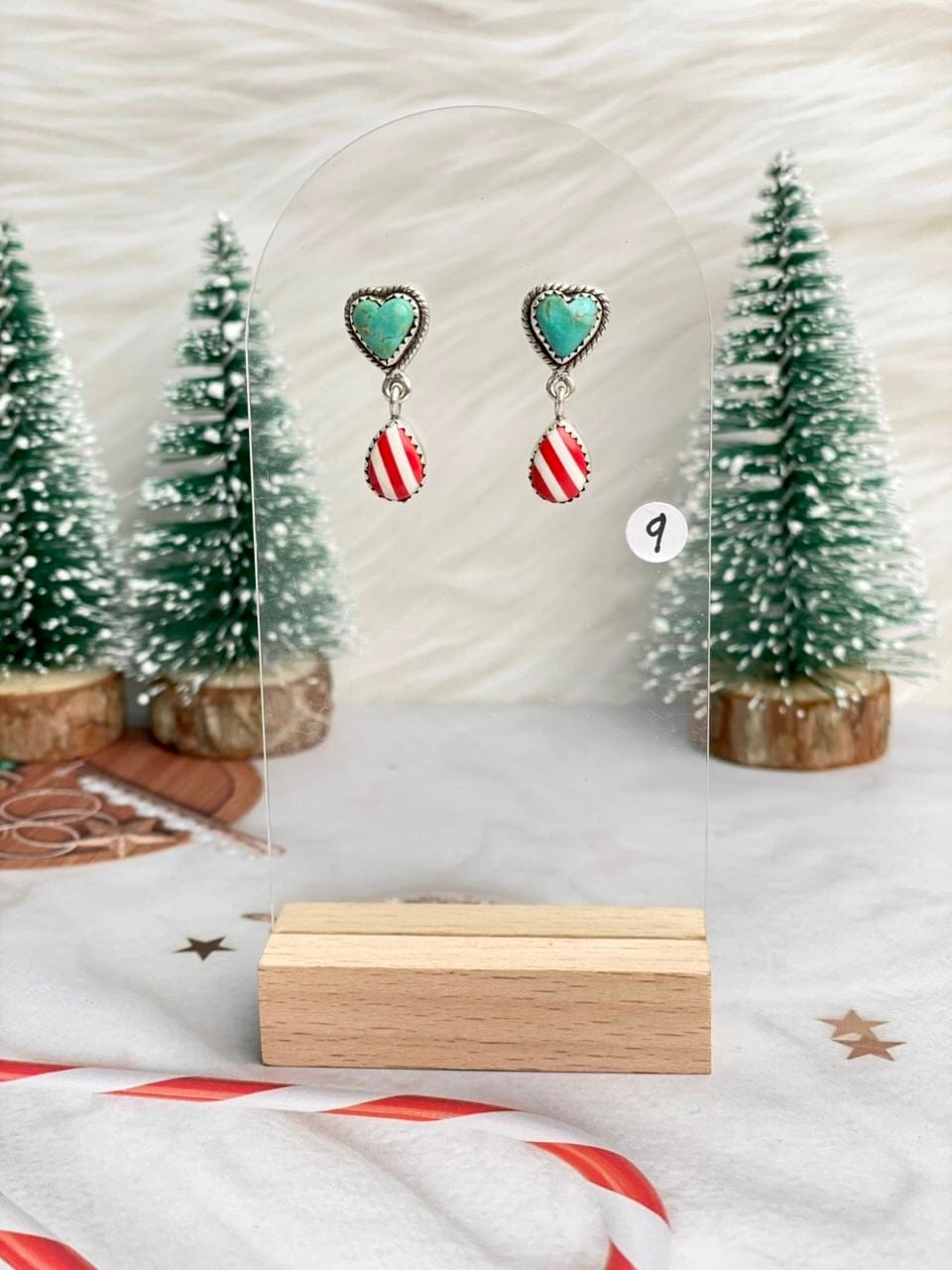 Holly Jolly Red & White Christmas Earrings-Earrings-Krush Kandy, Women's Online Fashion Boutique Located in Phoenix, Arizona (Scottsdale Area)