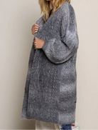 POL Distressed Cable-Knit Ombre Dying Cardigan-Cardigan-Krush Kandy, Women's Online Fashion Boutique Located in Phoenix, Arizona (Scottsdale Area)