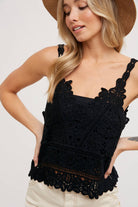 Boho Chic Crochet Cami Top-Tanks-Krush Kandy, Women's Online Fashion Boutique Located in Phoenix, Arizona (Scottsdale Area)