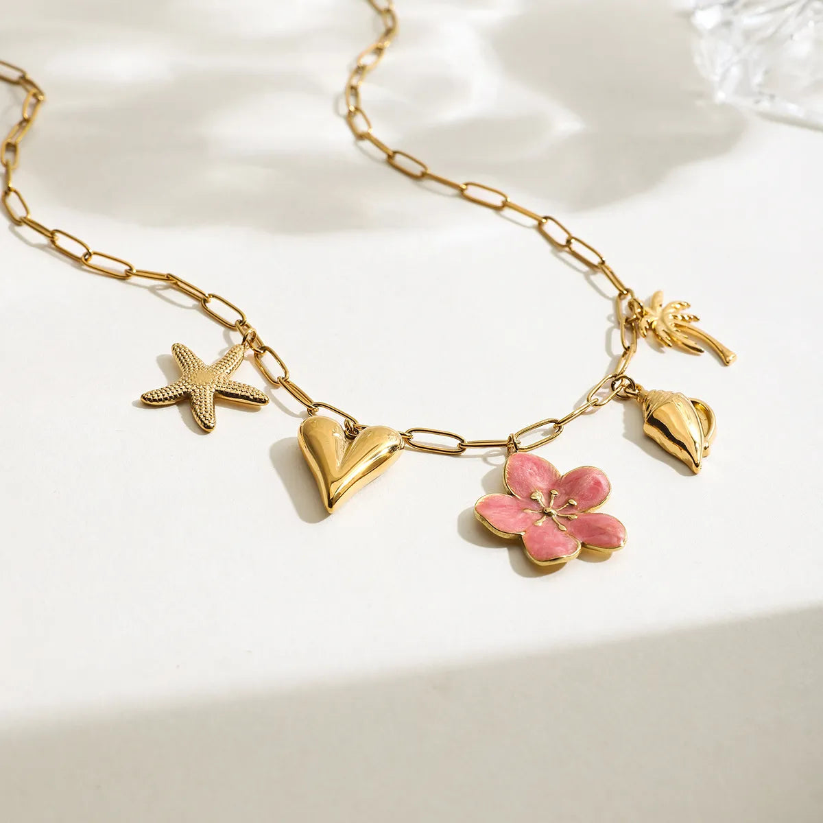 Beach Theme Pendant Necklace with Resin Flower-Necklaces-Krush Kandy, Women's Online Fashion Boutique Located in Phoenix, Arizona (Scottsdale Area)