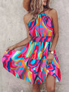 Paisley Print Halter Neck Mini Dress-Krush Kandy, Women's Online Fashion Boutique Located in Phoenix, Arizona (Scottsdale Area)