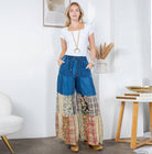 Boho Patchwork Wide-Leg Denim Pants-PANTS-Krush Kandy, Women's Online Fashion Boutique Located in Phoenix, Arizona (Scottsdale Area)