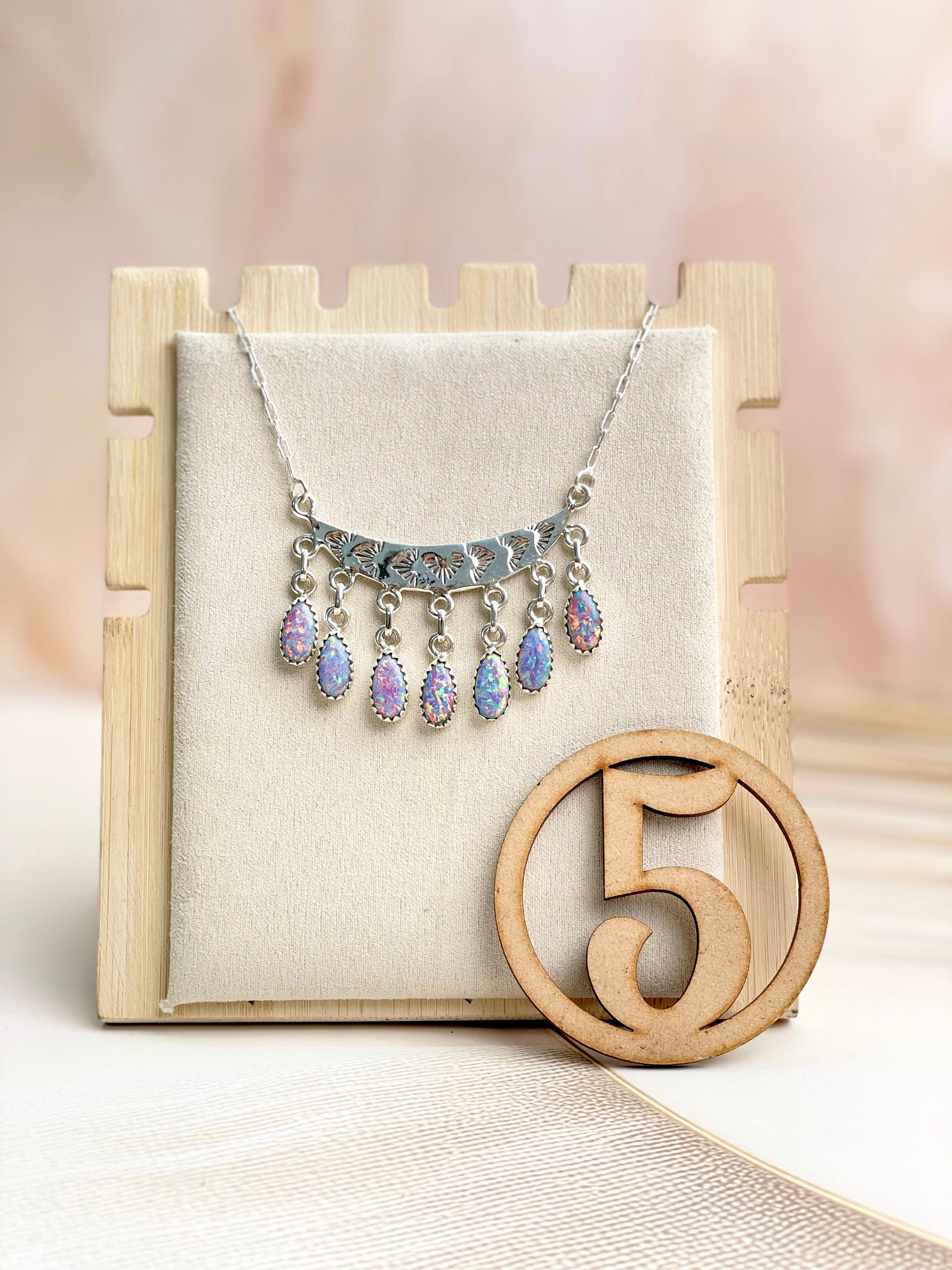 Boho Opal Tassels Necklace Sno 16-Necklaces-Krush Kandy, Women's Online Fashion Boutique Located in Phoenix, Arizona (Scottsdale Area)