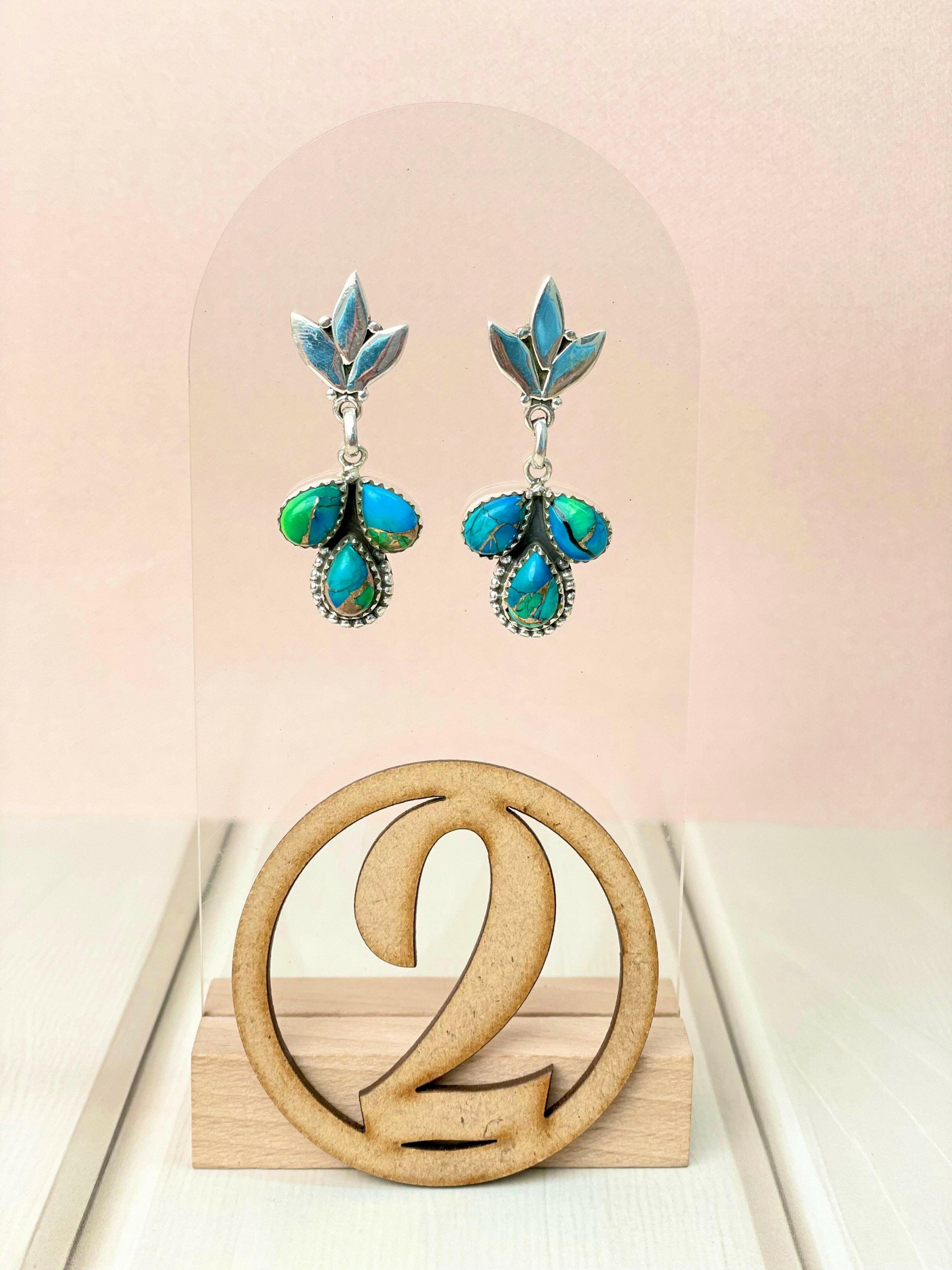 Vibrant Soul Peacock Dahlia Earrings-Earrings-Krush Kandy, Women's Online Fashion Boutique Located in Phoenix, Arizona (Scottsdale Area)