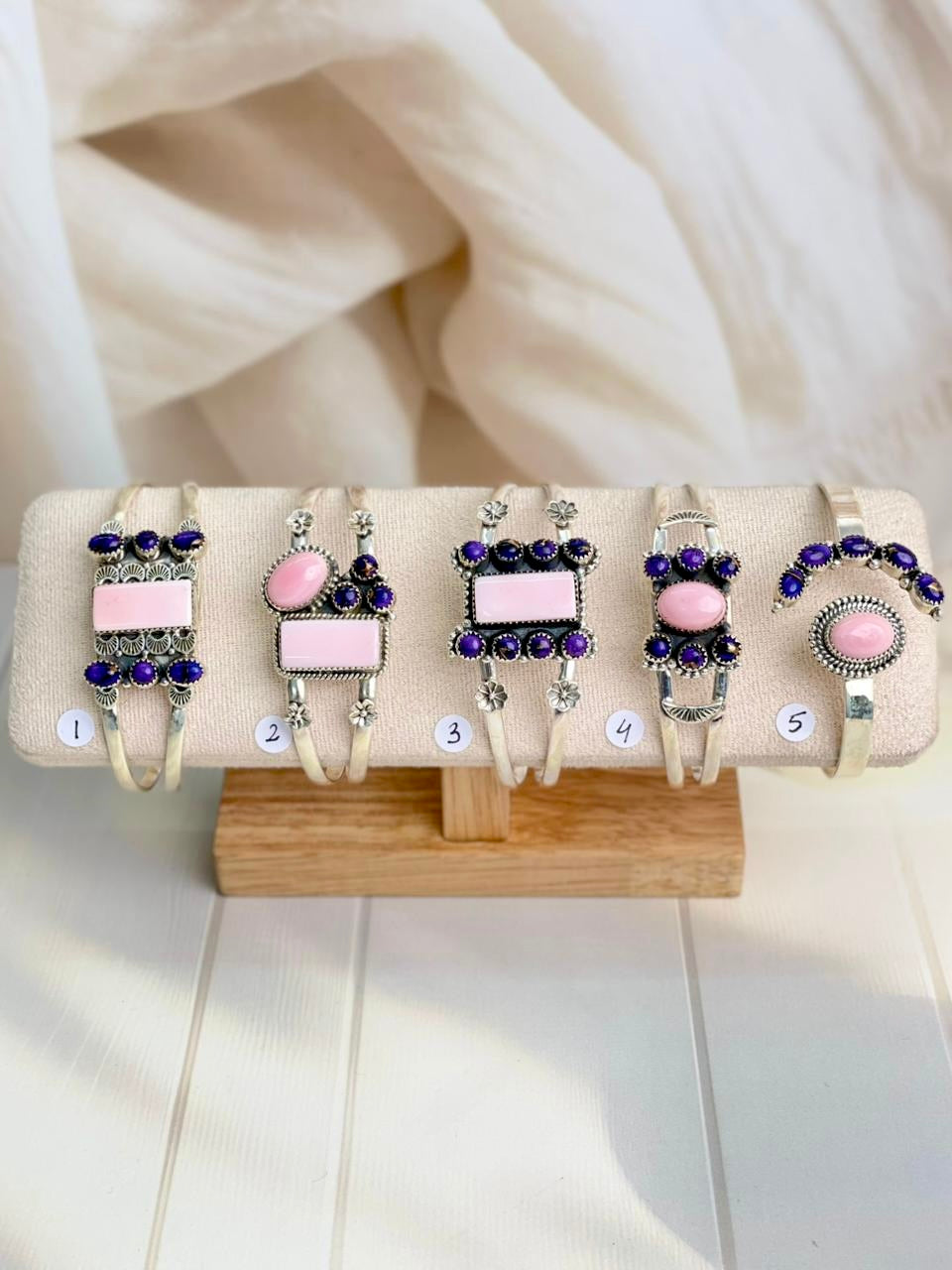 Pink Conch & Berry Dahlia Boho Cuffs-Bracelets-Krush Kandy, Women's Online Fashion Boutique Located in Phoenix, Arizona (Scottsdale Area)