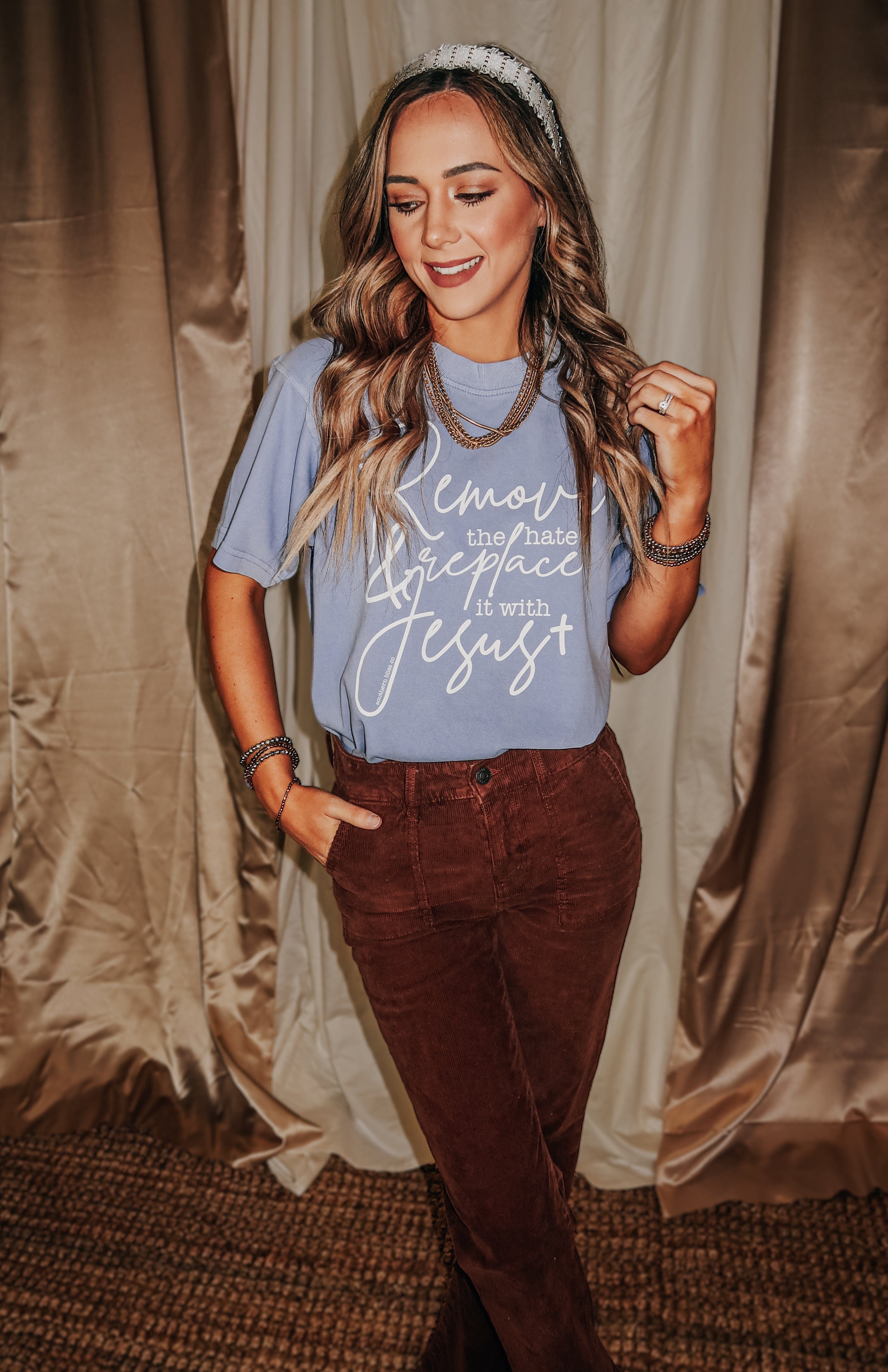 Replace It With Jesus Mock Neck Tee-Krush Kandy, Women's Online Fashion Boutique Located in Phoenix, Arizona (Scottsdale Area)