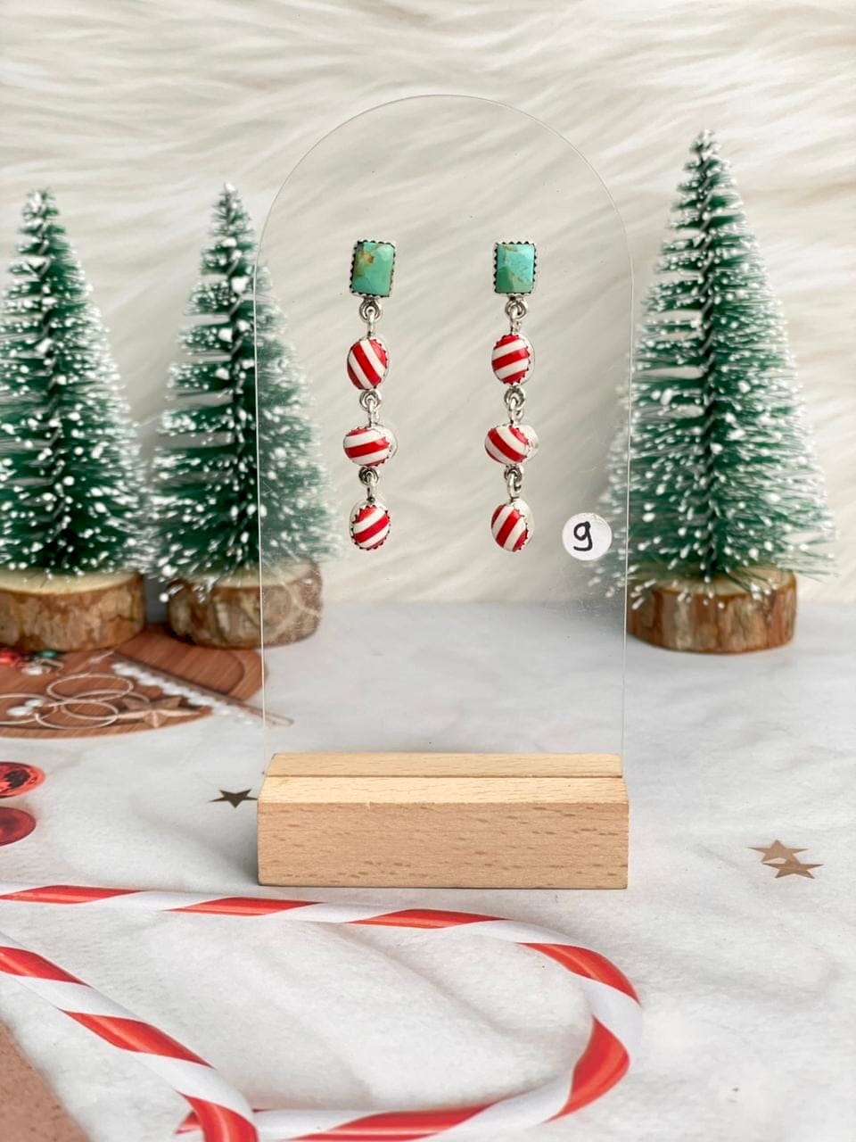 Holly Jolly Red & White Christmas Earrings-Earrings-Krush Kandy, Women's Online Fashion Boutique Located in Phoenix, Arizona (Scottsdale Area)