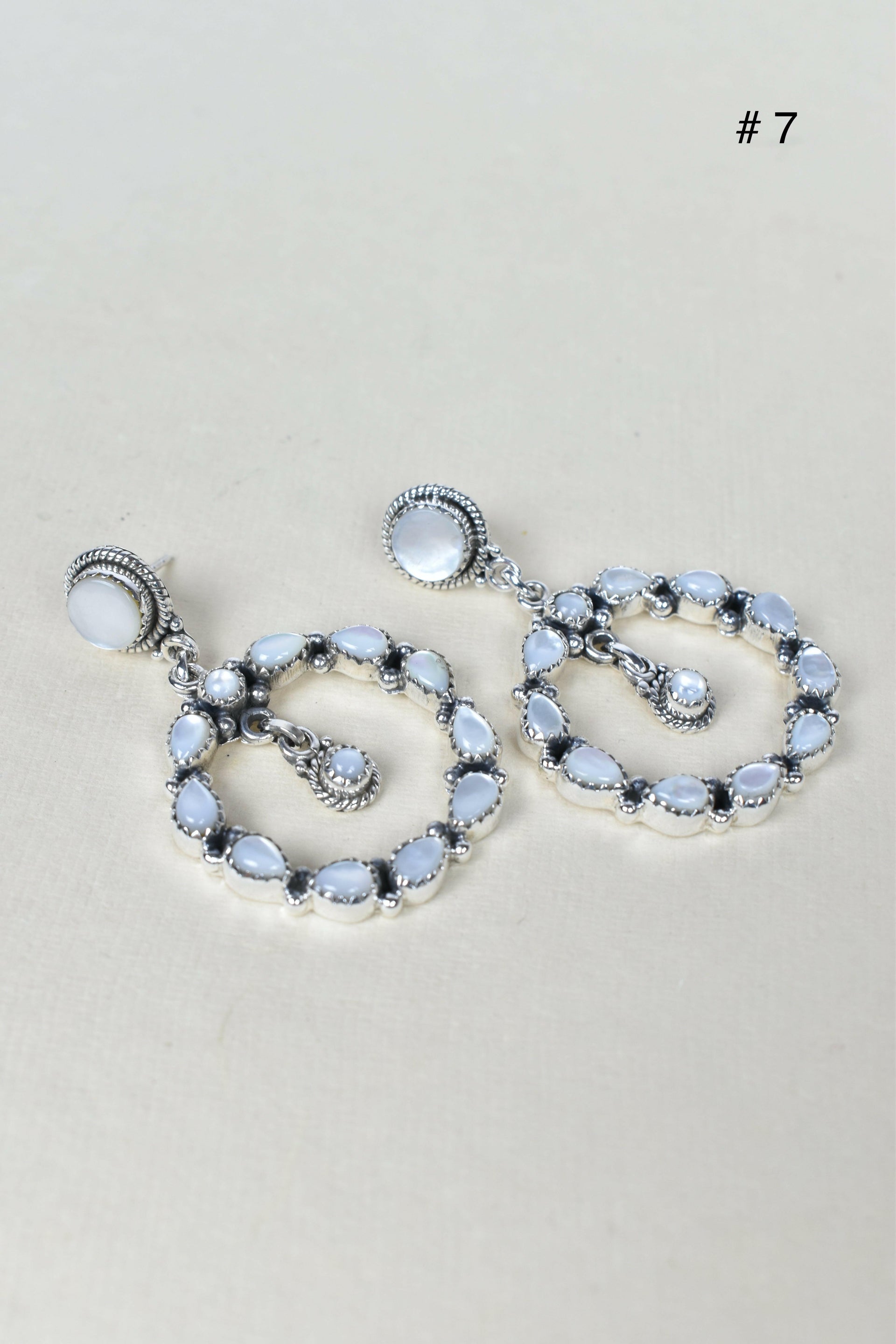 Jeweled Hoop Swing Sterling Silver Earrings-Drop Earrings-Krush Kandy, Women's Online Fashion Boutique Located in Phoenix, Arizona (Scottsdale Area)