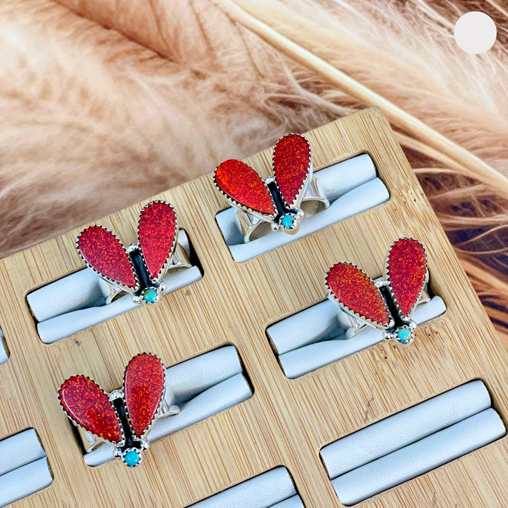 Take Flight Red Opal & Turquoise Ring-Rings-Krush Kandy, Women's Online Fashion Boutique Located in Phoenix, Arizona (Scottsdale Area)