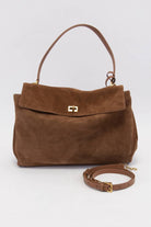 Genuine Suede Turn-Lock Satchel-handbags-Krush Kandy, Women's Online Fashion Boutique Located in Phoenix, Arizona (Scottsdale Area)