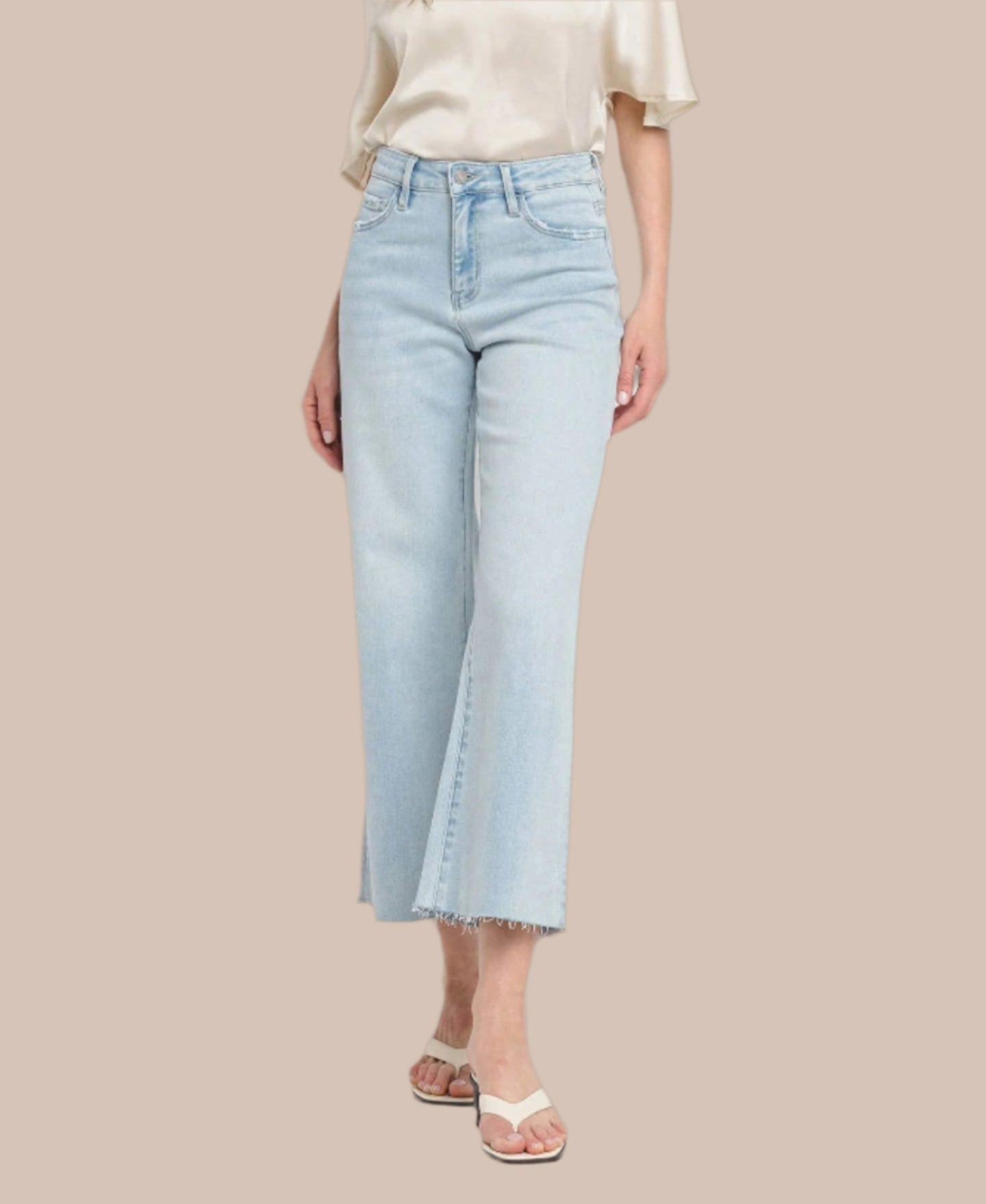 Sun-Kissed Crop High Rise Wide Leg Jeans-Denim-Krush Kandy, Women's Online Fashion Boutique Located in Phoenix, Arizona (Scottsdale Area)