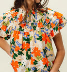 BiBi Multi Color Floral Print Woven Top-Tops-Krush Kandy, Women's Online Fashion Boutique Located in Phoenix, Arizona (Scottsdale Area)