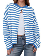 Striped Button-Up Cardigan-Sweaters-Krush Kandy, Women's Online Fashion Boutique Located in Phoenix, Arizona (Scottsdale Area)