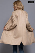 Plus Size Long Sleeve Faux Suede Jacket-Coats-Krush Kandy, Women's Online Fashion Boutique Located in Phoenix, Arizona (Scottsdale Area)