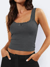 Lace Detail Square Neck Tank-Krush Kandy, Women's Online Fashion Boutique Located in Phoenix, Arizona (Scottsdale Area)