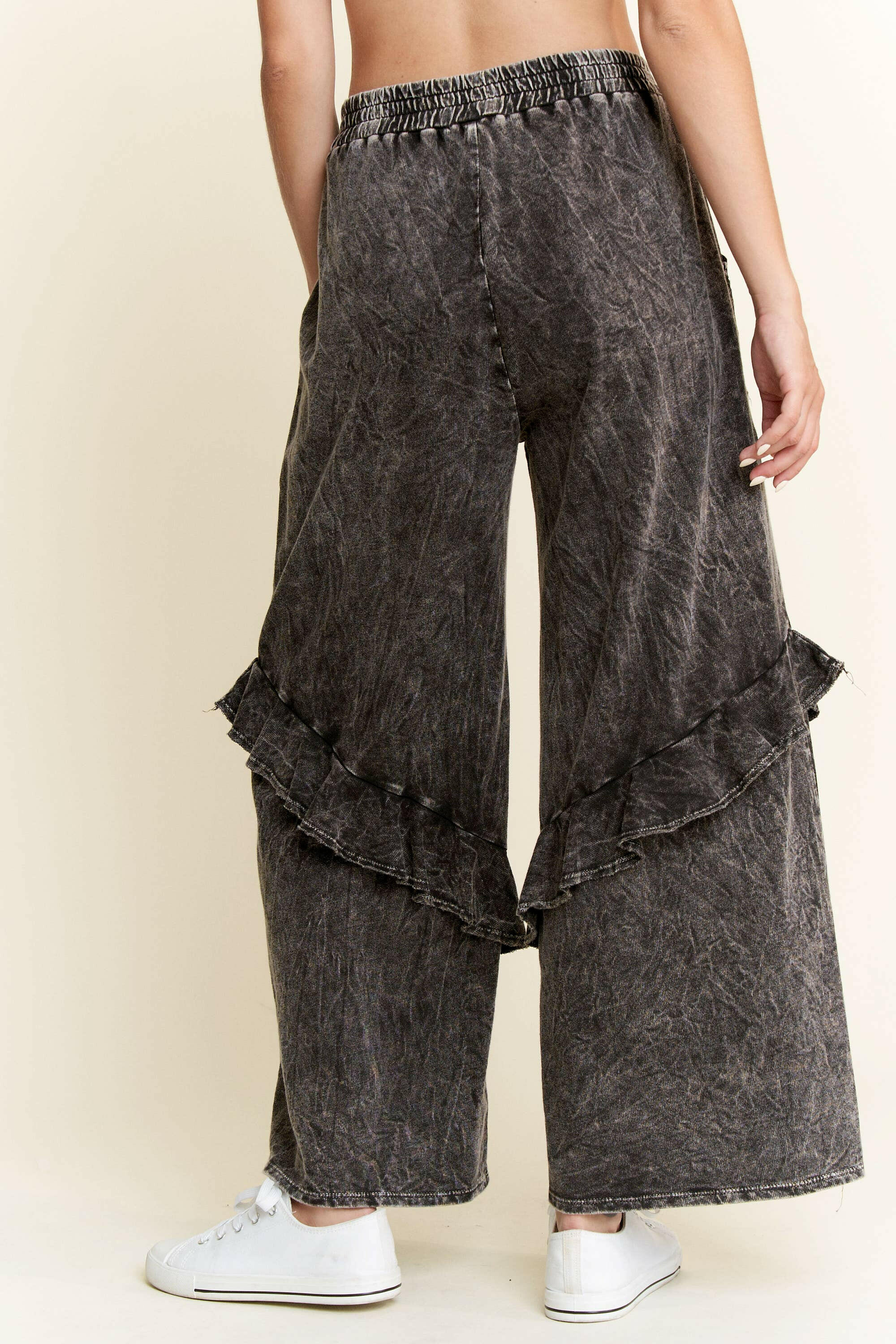 J.HER Mineral Wash Eyelet Pocket Ruffle Pants-Krush Kandy, Women's Online Fashion Boutique Located in Phoenix, Arizona (Scottsdale Area)