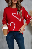 Angel Wings Heart Dropped Shoulder Long Sleeve Sweater-Krush Kandy, Women's Online Fashion Boutique Located in Phoenix, Arizona (Scottsdale Area)