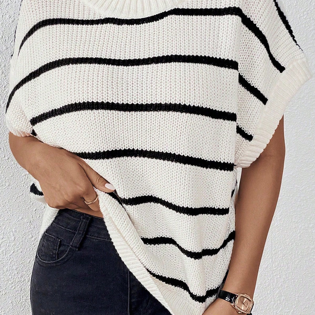 Striped Round Neck Sweater Vest-Krush Kandy, Women's Online Fashion Boutique Located in Phoenix, Arizona (Scottsdale Area)
