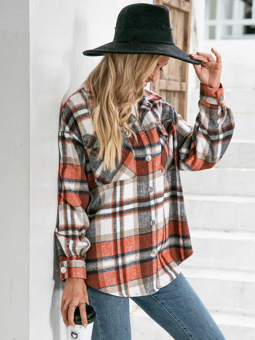 Ivy Lane Meet You Outside Plaid Button Down Curved Hem Shacket-Krush Kandy, Women's Online Fashion Boutique Located in Phoenix, Arizona (Scottsdale Area)