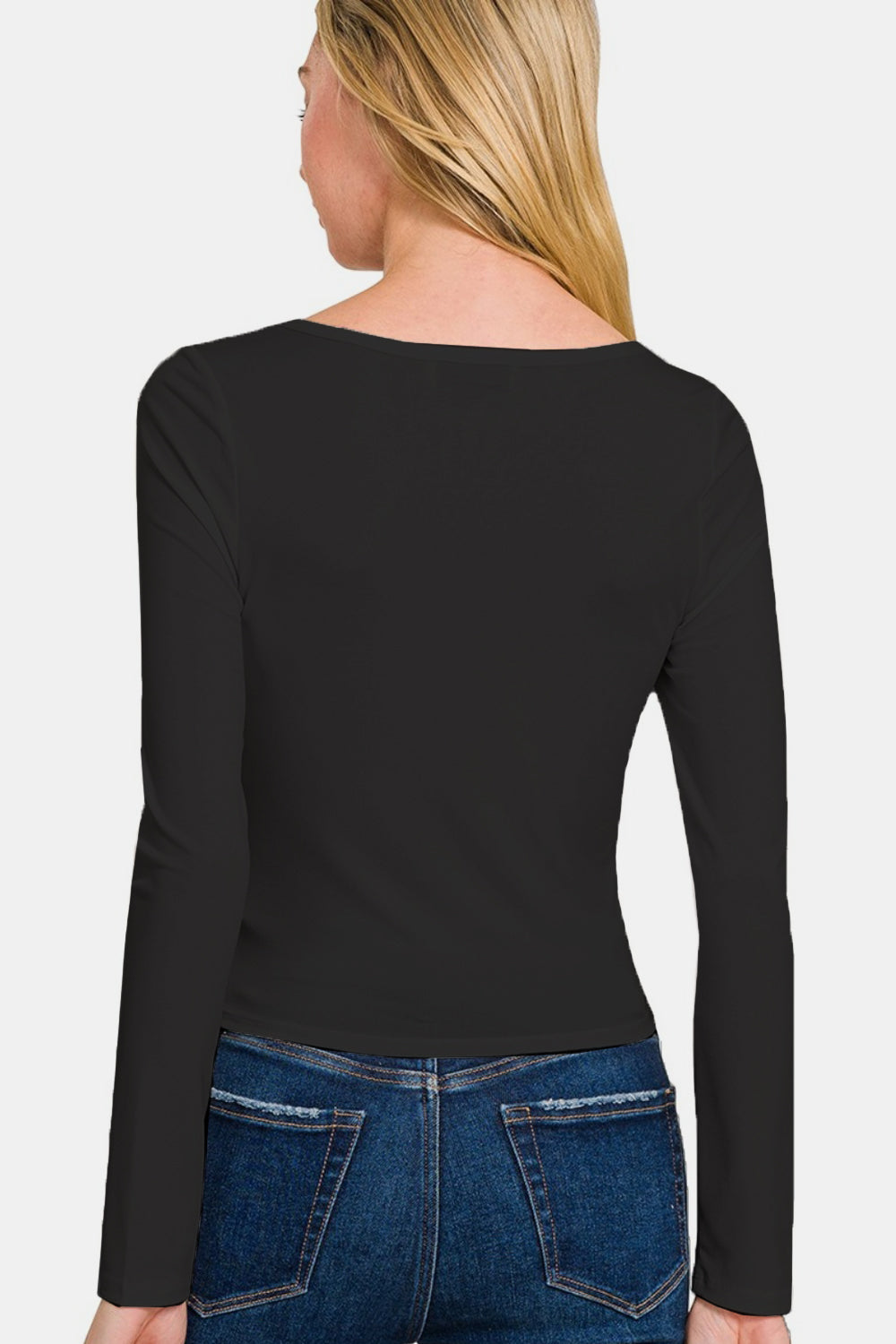 Zenana Square Neck Fitted Long Sleeve T-Shirt-Krush Kandy, Women's Online Fashion Boutique Located in Phoenix, Arizona (Scottsdale Area)