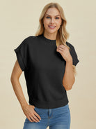 Double Take Full Size Mock Neck Short Sleeve Sweater-Sweaters-Krush Kandy, Women's Online Fashion Boutique Located in Phoenix, Arizona (Scottsdale Area)