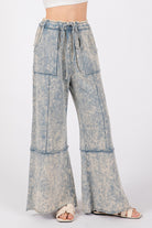 Mineral Washed Terry Wide Leg Pants-Bottoms-Krush Kandy, Women's Online Fashion Boutique Located in Phoenix, Arizona (Scottsdale Area)