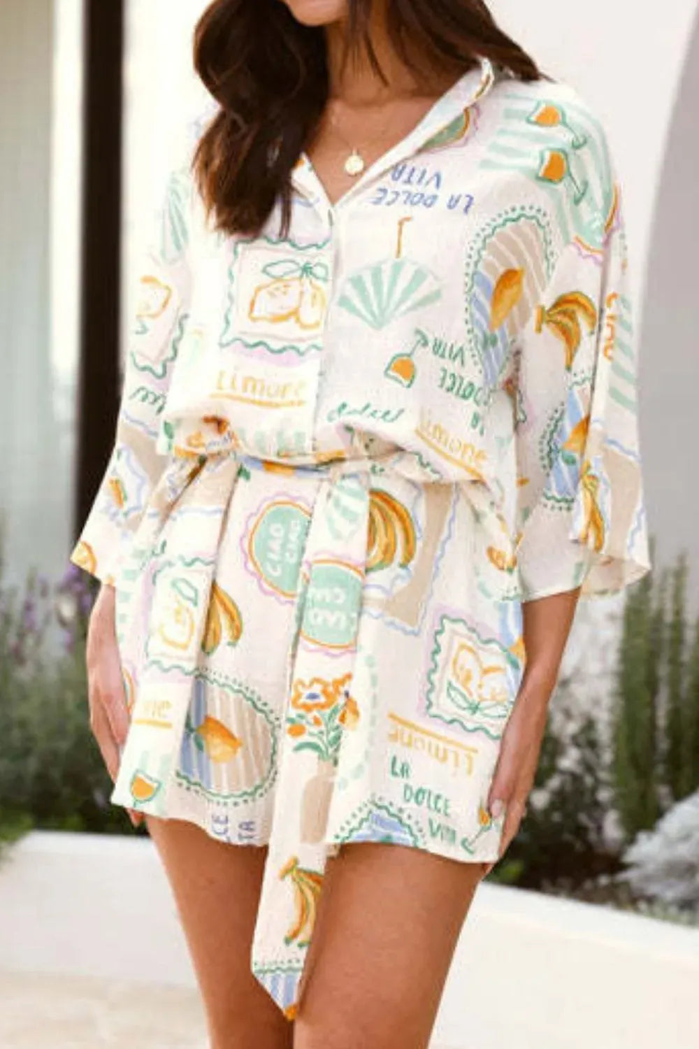La Dolce Vita Graphic Belted Romper-Krush Kandy, Women's Online Fashion Boutique Located in Phoenix, Arizona (Scottsdale Area)