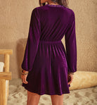 Ruffled V-Neck Long Sleeve Dress-Dresses-Krush Kandy, Women's Online Fashion Boutique Located in Phoenix, Arizona (Scottsdale Area)