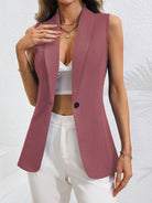 One Button Collared Neck Vest-Krush Kandy, Women's Online Fashion Boutique Located in Phoenix, Arizona (Scottsdale Area)