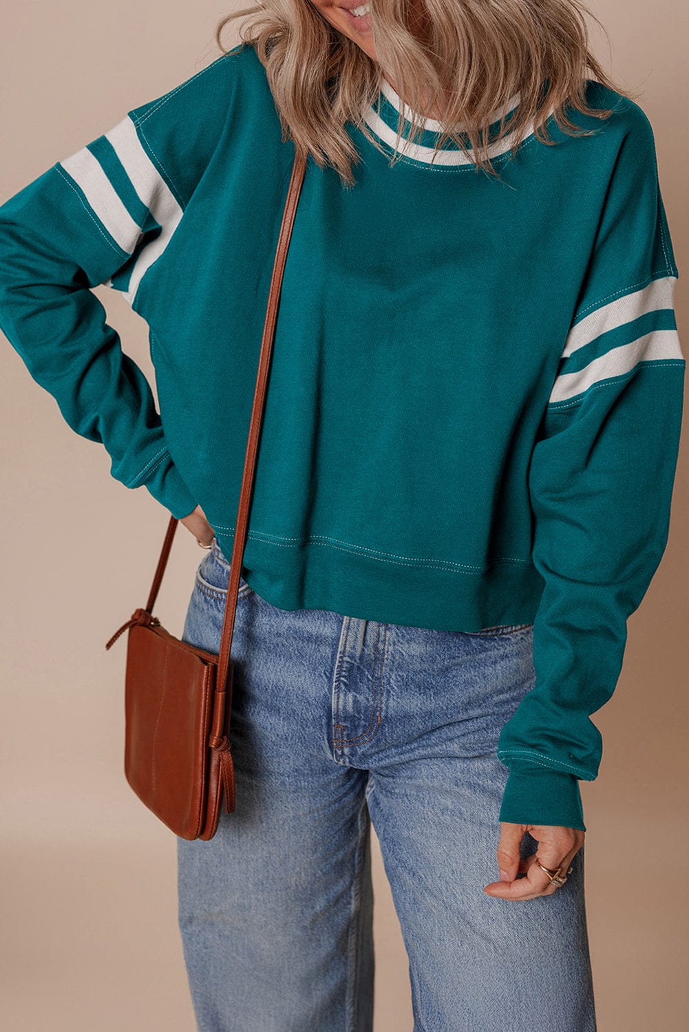 Varsity Stripe Pullover-Tops-Krush Kandy, Women's Online Fashion Boutique Located in Phoenix, Arizona (Scottsdale Area)