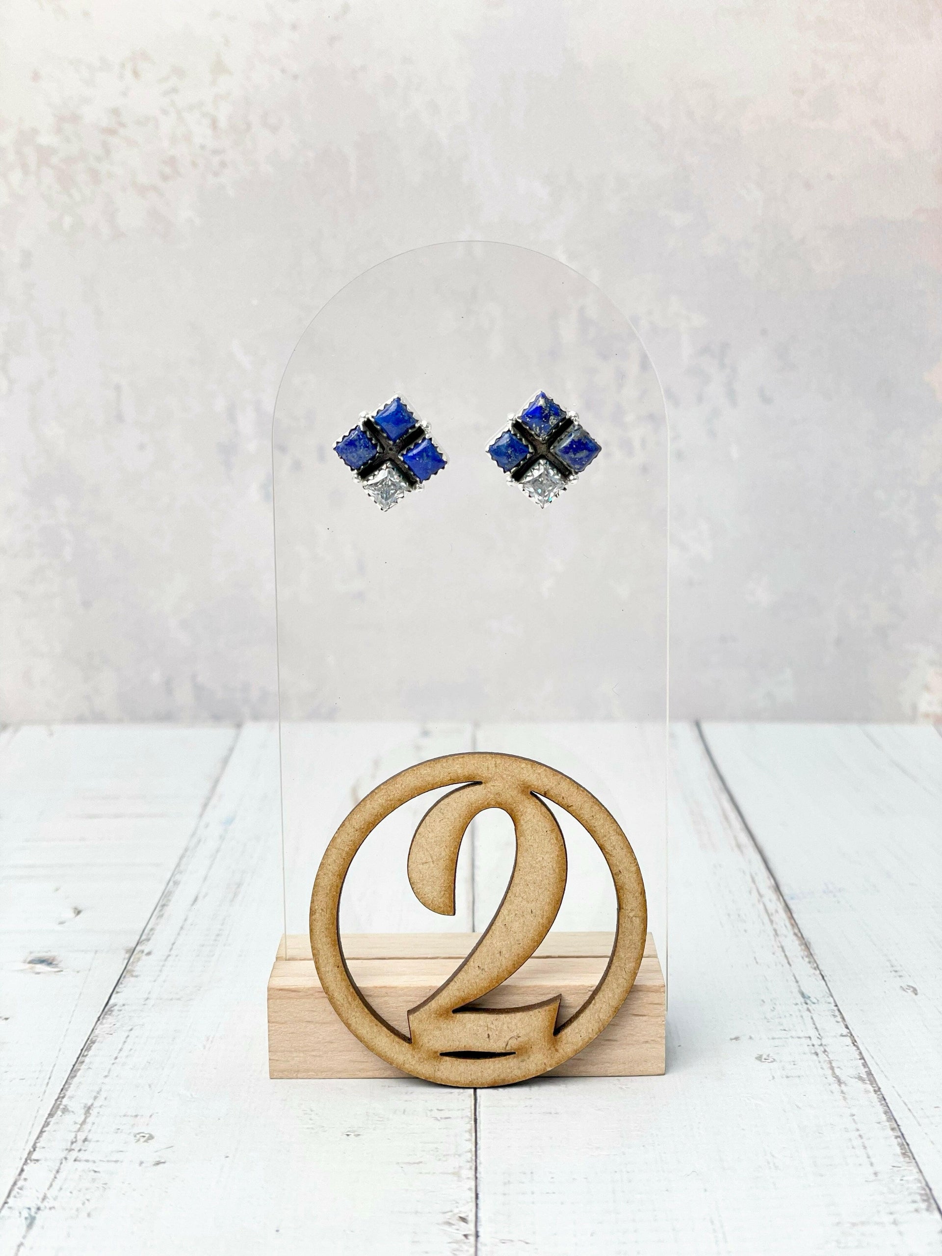 Four Square Stone Stud Earrings-Earrings-Krush Kandy, Women's Online Fashion Boutique Located in Phoenix, Arizona (Scottsdale Area)